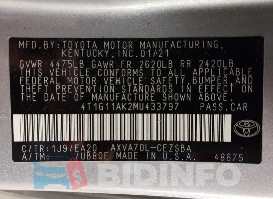 4T1G11AK2MU433797 Photo# 12