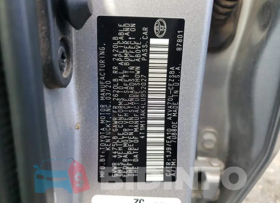 4T1M11AK4LU952027 Photo# 12