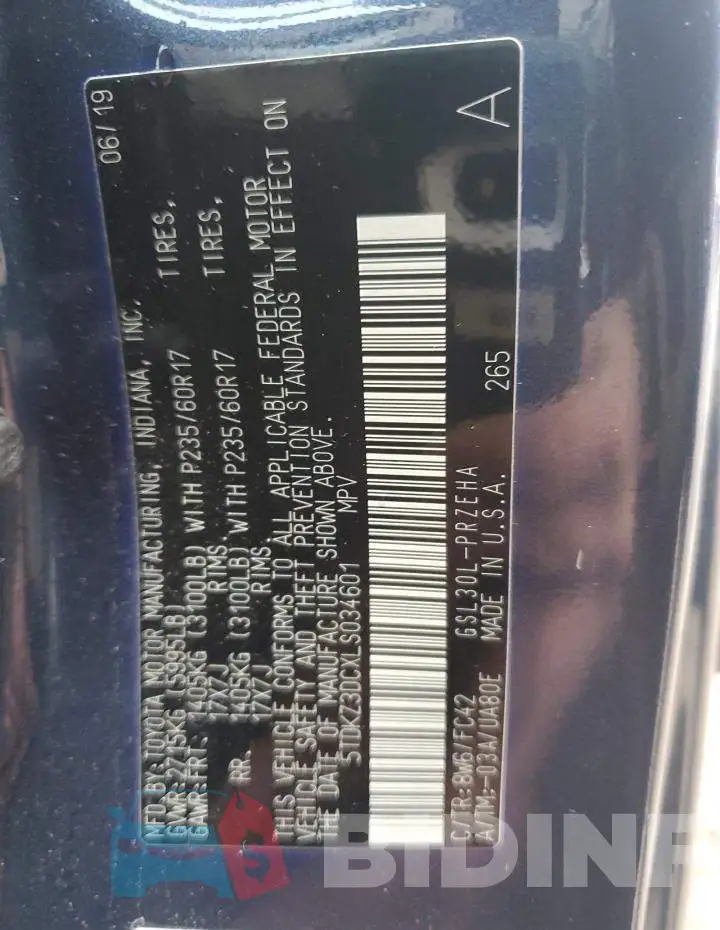 5TDKZ3DCXLS034601 Photo# 14
