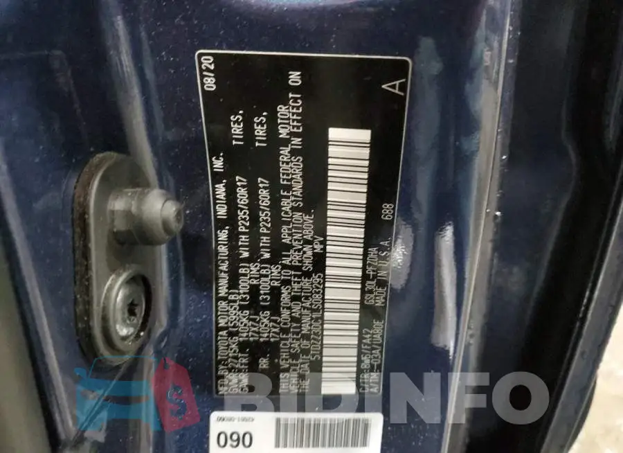 5TDZZ3DC1LS083295 Photo# 14