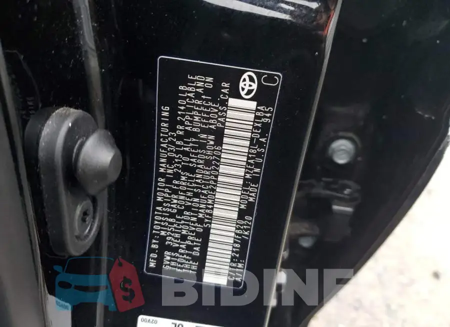 5YFB4MDE2PP022706 Photo# 12