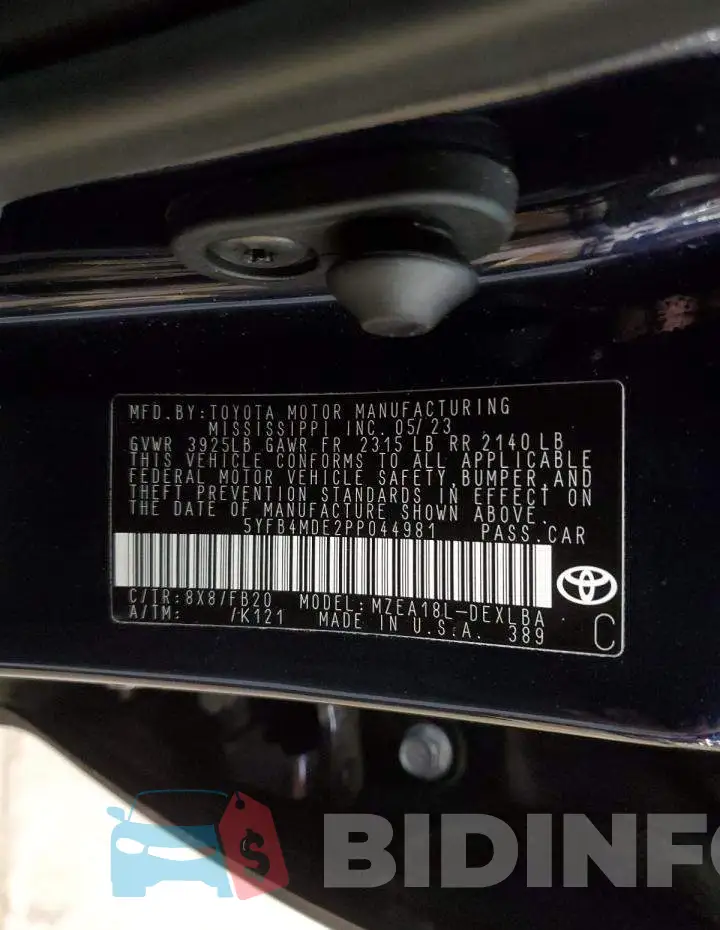 5YFB4MDE2PP044981 Photo# 13