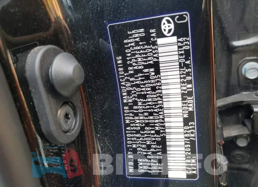 5YFEPMAE3NP282635 Photo# 13