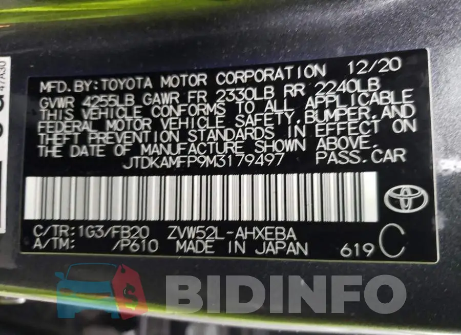 JTDKAMFP9M3179497 Photo# 13
