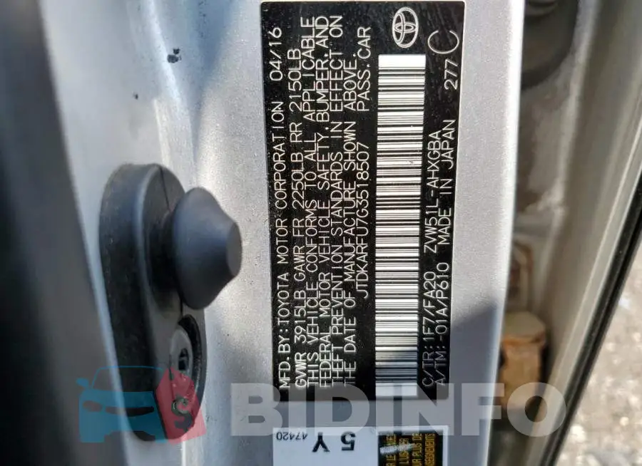 JTDKARFU7G3518507 Photo# 12