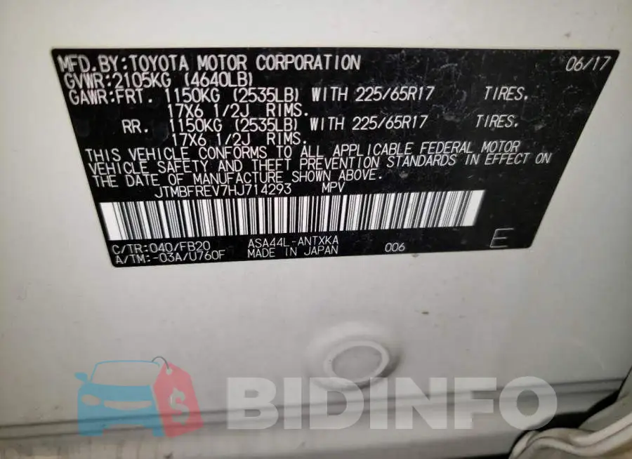 JTMBFREV7HJ714293 Photo# 12
