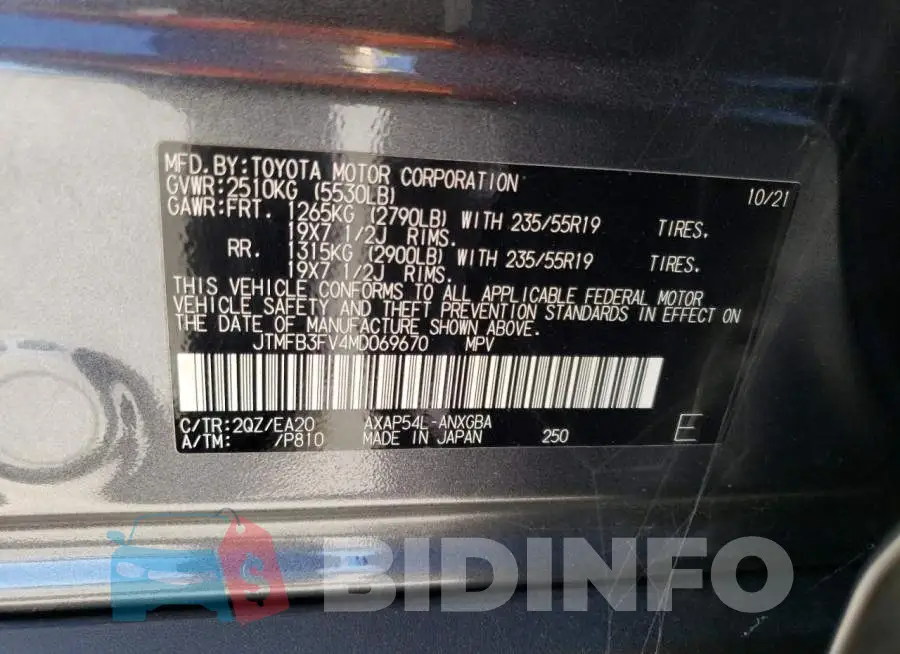 JTMFB3FV4MD069670 Photo# 14
