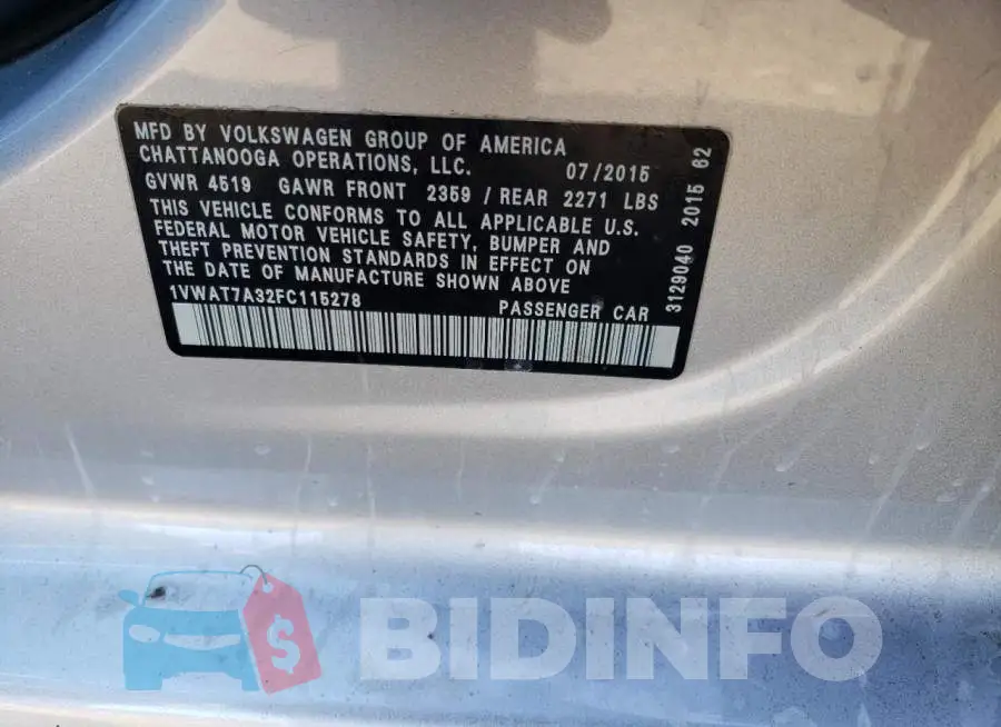 1VWAT7A32FC115278 Photo# 12
