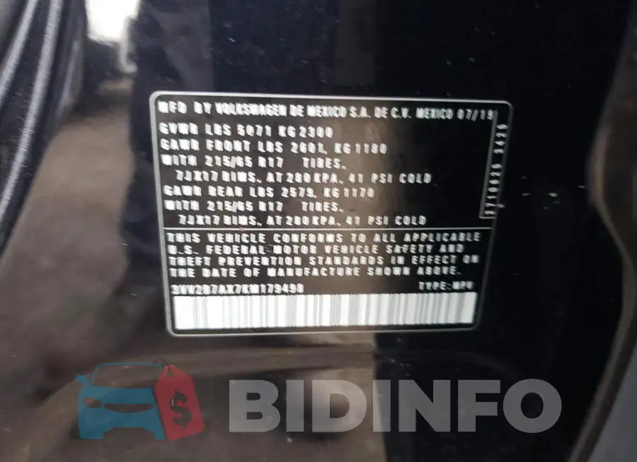 3VV2B7AX7KM179498 Photo# 12