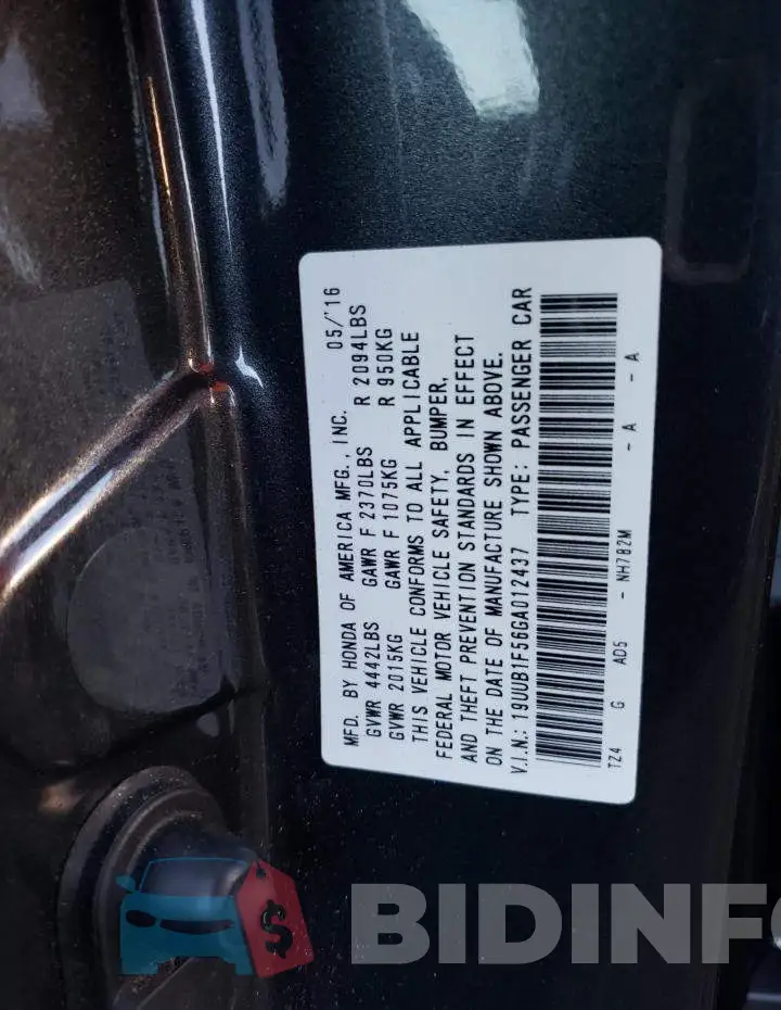 19UUB1F56GA012437 Photo# 12