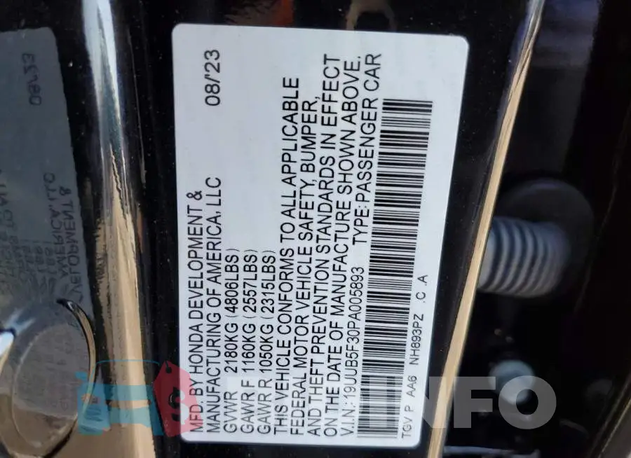 19UUB5F30PA005893 Photo# 12