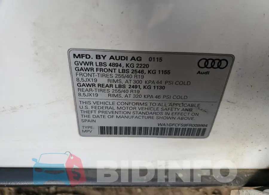 WA1GFCFS9FR009964 Photo# 14