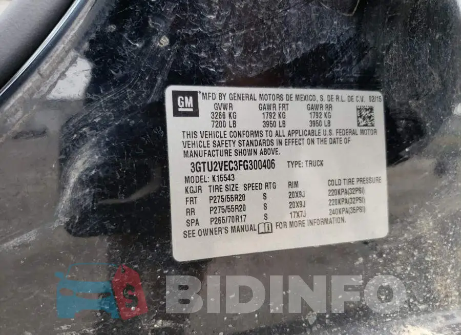 3GTU2VEC3FG300406 Photo# 13