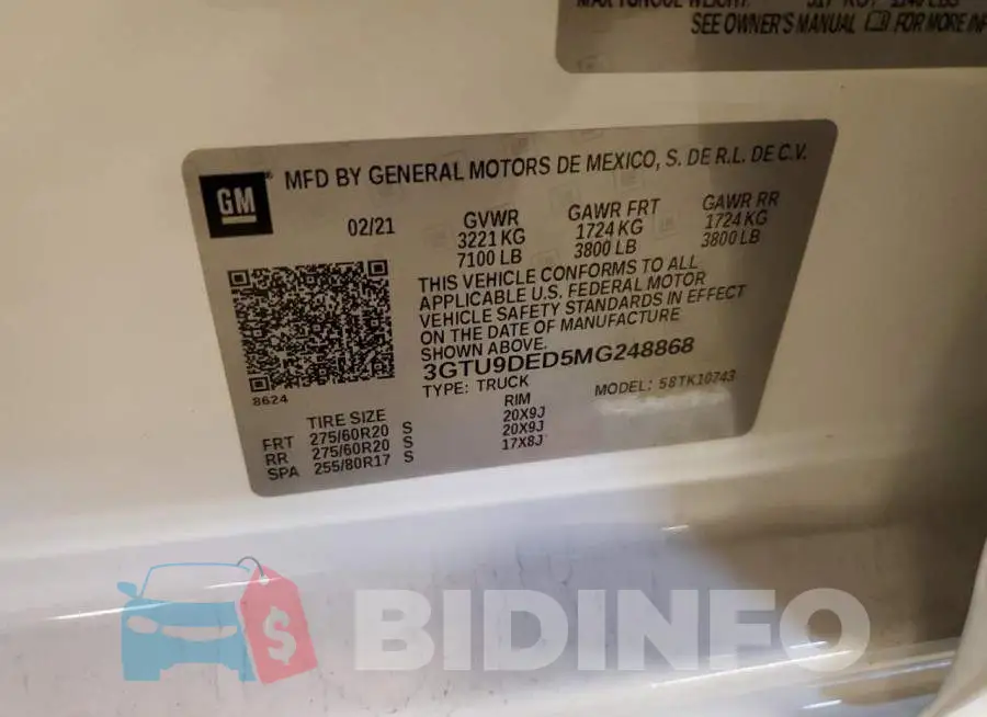 3GTU9DED5MG248868 Photo# 12