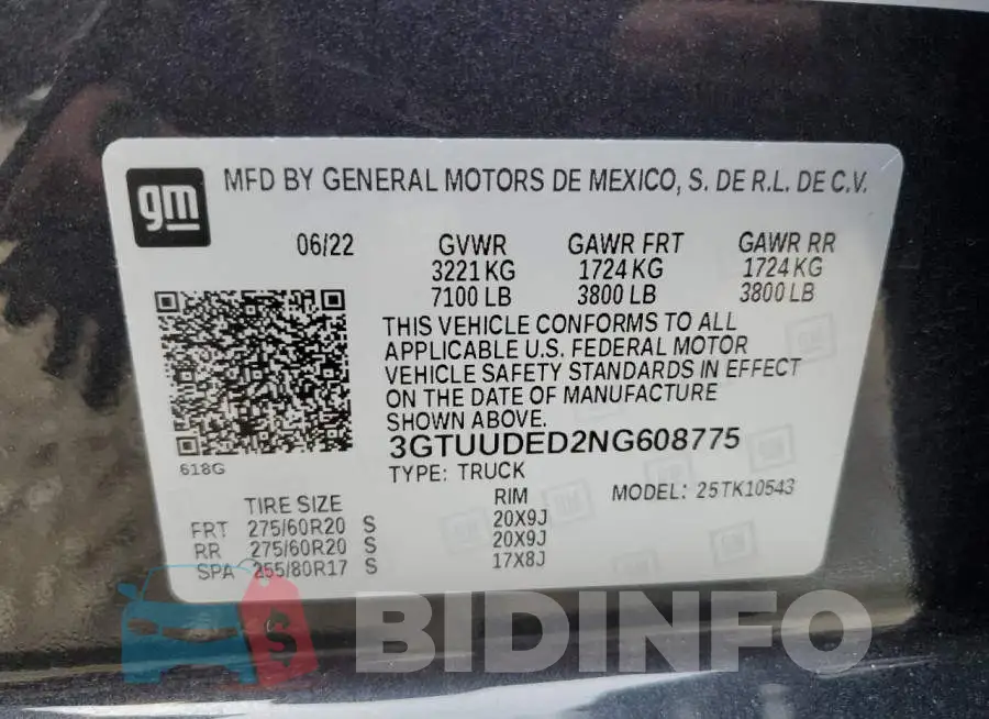 3GTUUDED2NG608775 Photo# 12