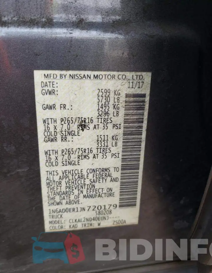 1N6AD0ER1JN720179 Photo# 12