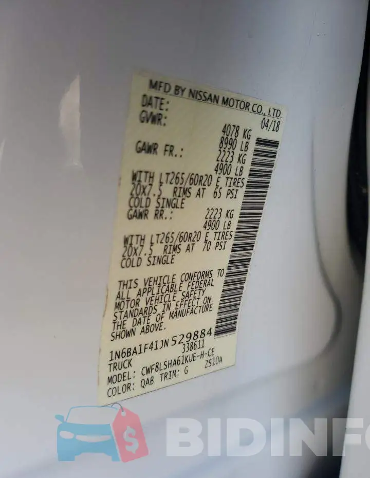 1N6BA1F41JN529884 Photo# 12