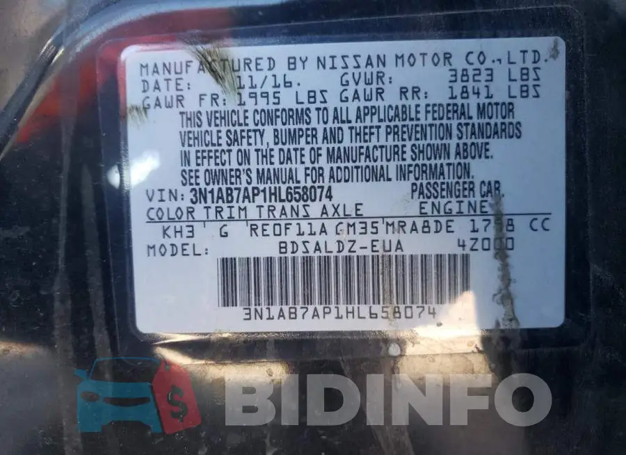 3N1AB7AP1HL658074 Photo# 13