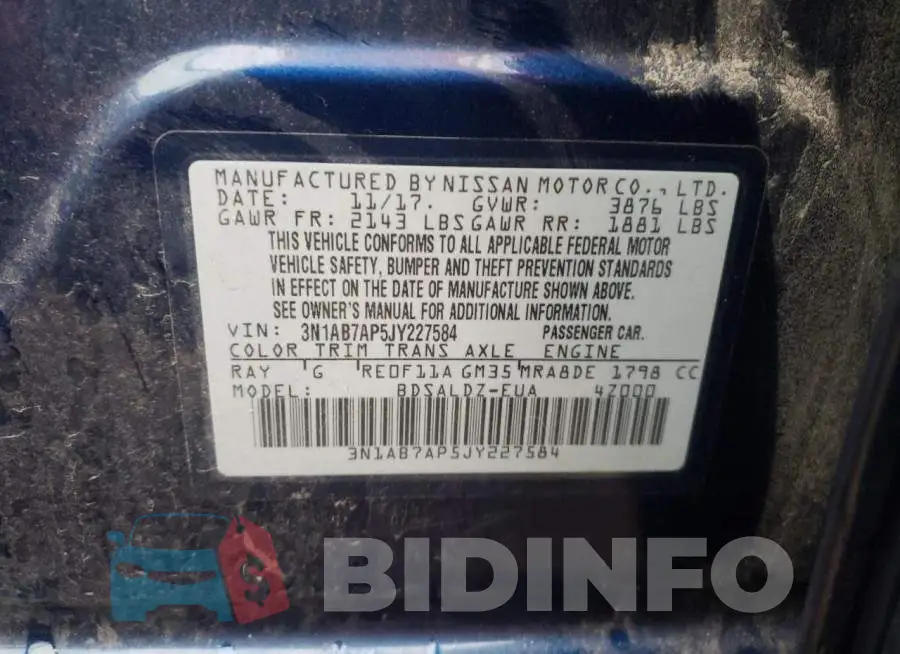 3N1AB7AP5JY227584 Photo# 12