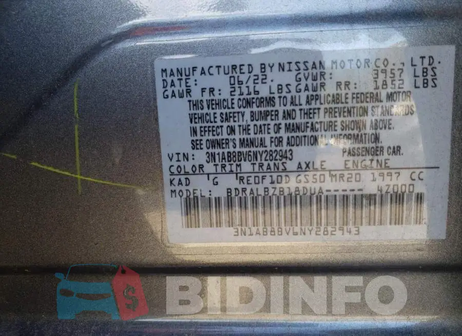 3N1AB8BV6NY282943 Photo# 13