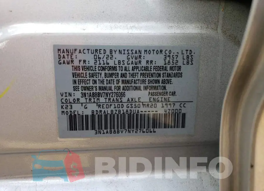 3N1AB8BV7NY276066 Photo# 12