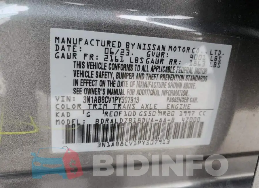 3N1AB8CV1PY307913 Photo# 12