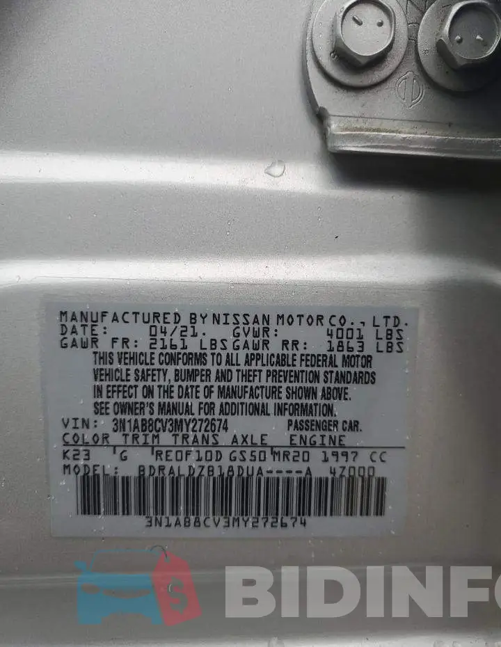 3N1AB8CV3MY272674 Photo# 12