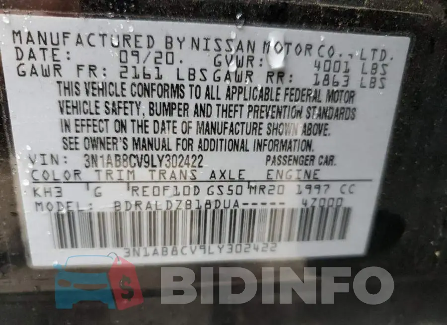 3N1AB8CV9LY302422 Photo# 12