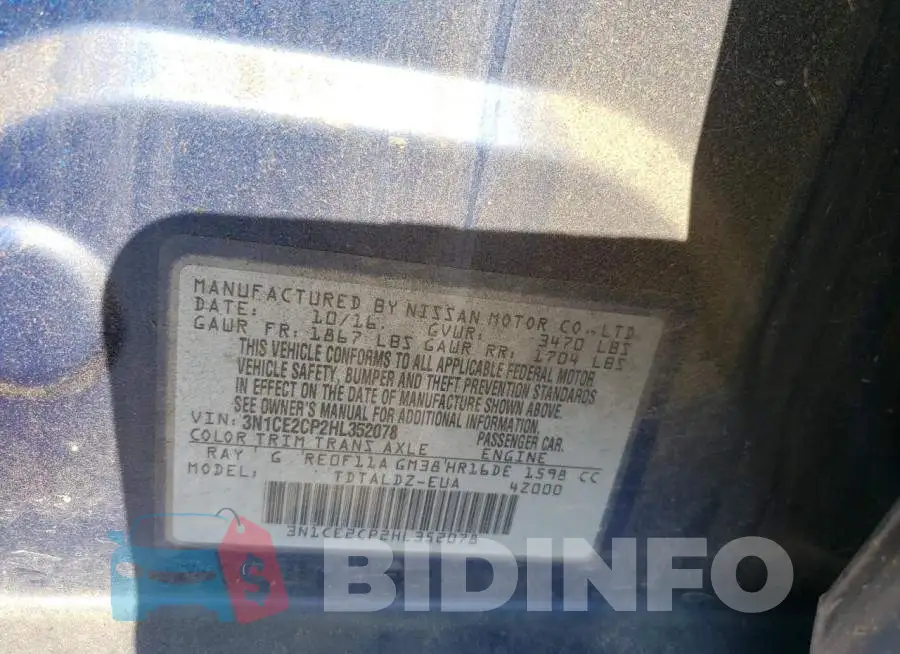 3N1CE2CP2HL352078 Photo# 12