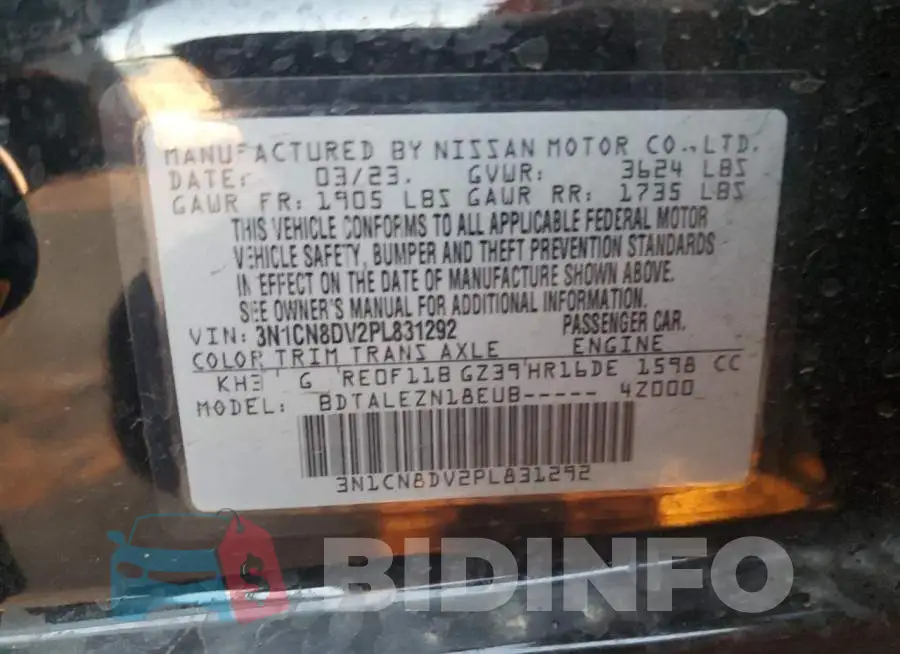 3N1CN8DV2PL831292 Photo# 12