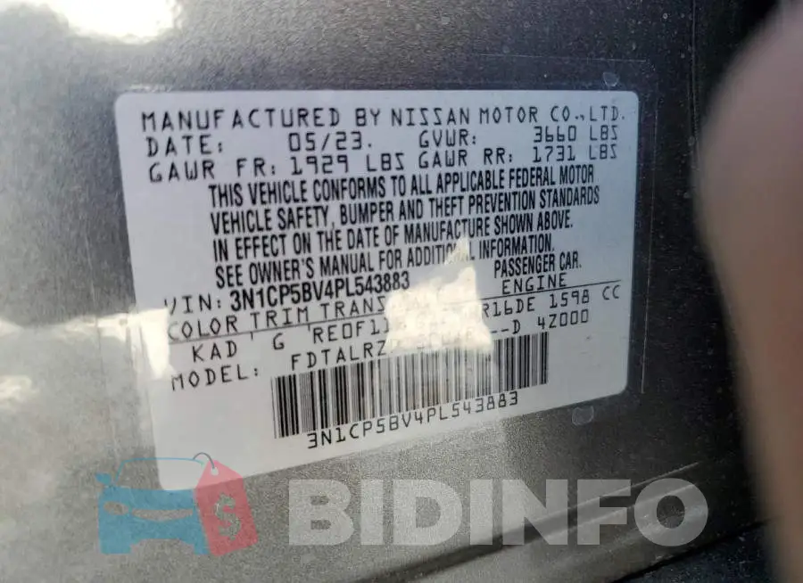 3N1CP5BV4PL543883 Photo# 13