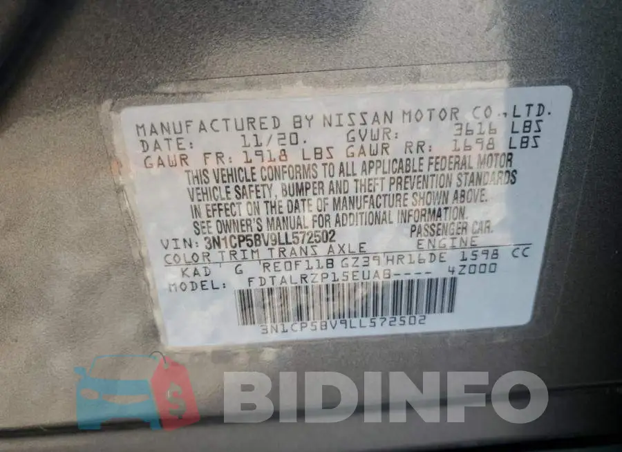 3N1CP5BV9LL572502 Photo# 12