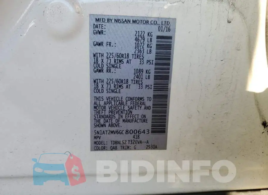 5N1AT2MV6GC800643 Photo# 13