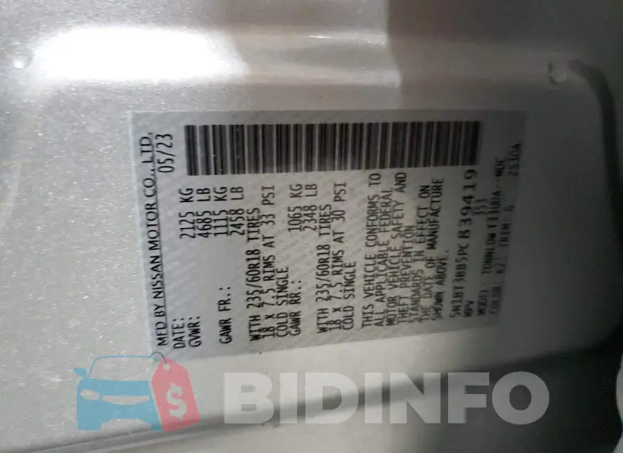 5N1BT3BB5PC839419 Photo# 13