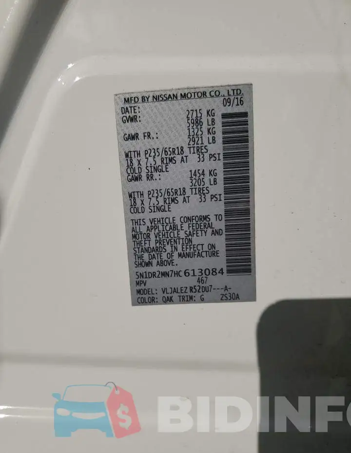 5N1DR2MN7HC613084 Photo# 14