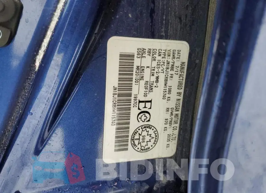 JN1BJ1CR8HW115740 Photo# 13