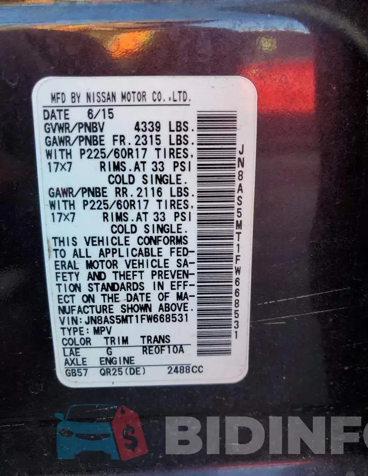 JN8AS5MT1FW668531 Photo# 13