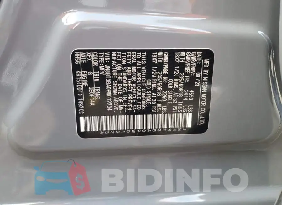 JN8BT3BA0PW012734 Photo# 12