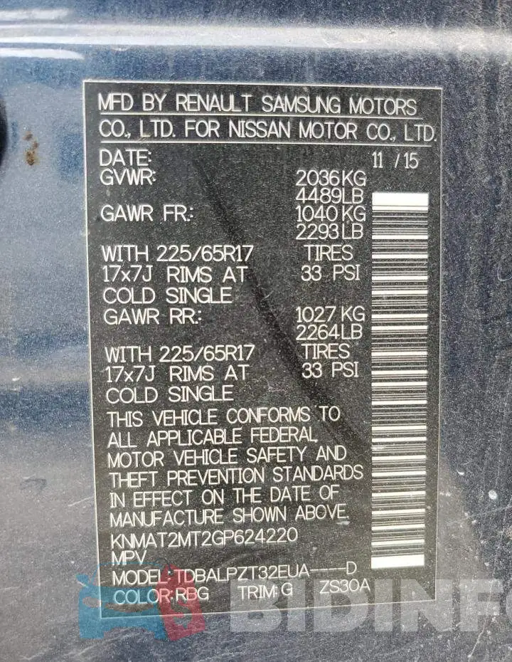 KNMAT2MT2GP624220 Photo# 14