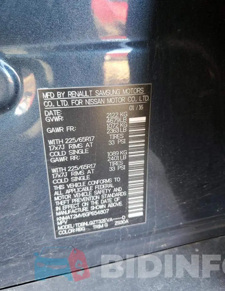 KNMAT2MV6GP654807 Photo# 12
