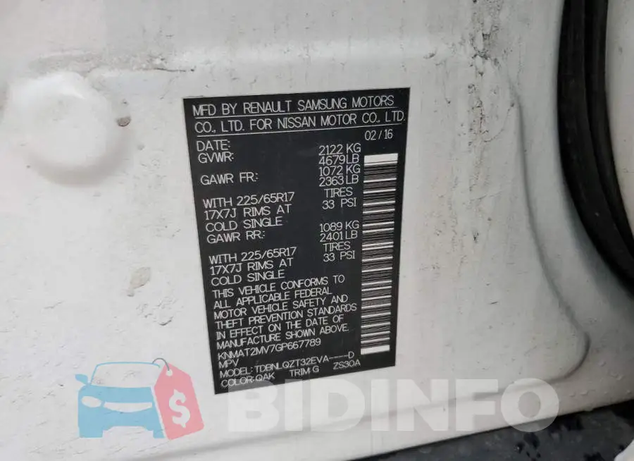 KNMAT2MV7GP667789 Photo# 12
