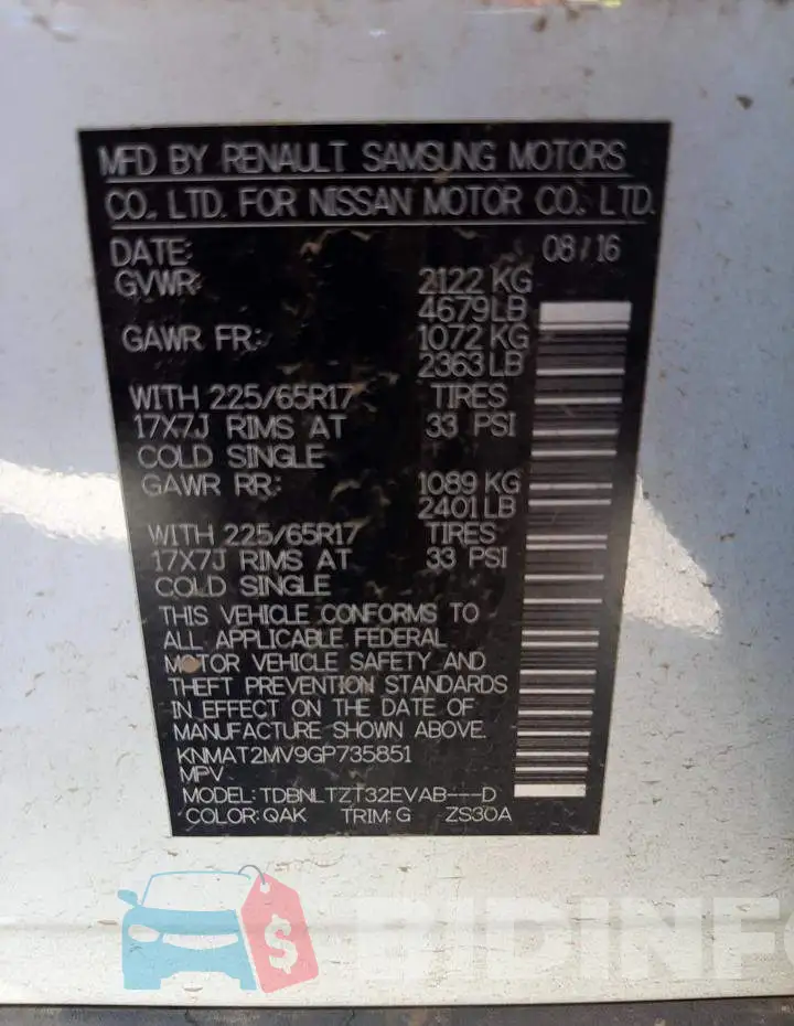 KNMAT2MV9GP735851 Photo# 12