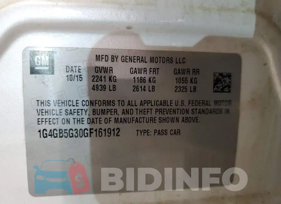 1G4GB5G30GF161912 Photo# 12
