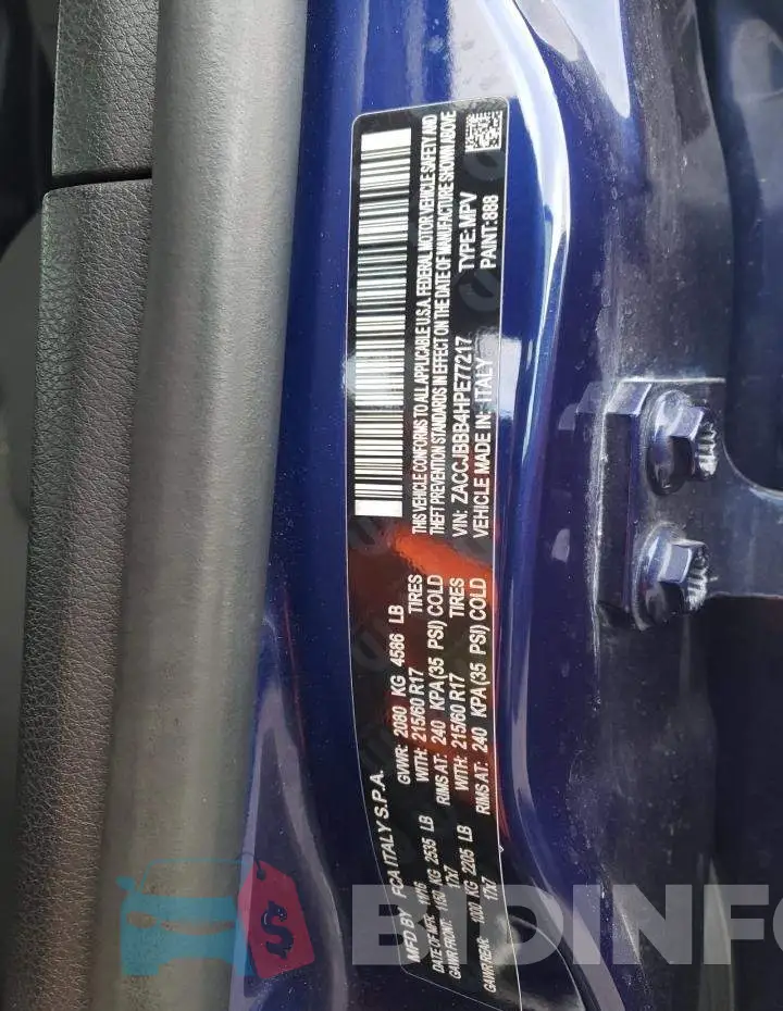 ZACCJBBB4HPE77217 Photo# 13