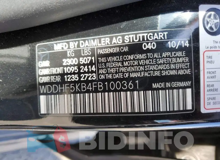 WDDHF5KB4FB100361 Photo# 12