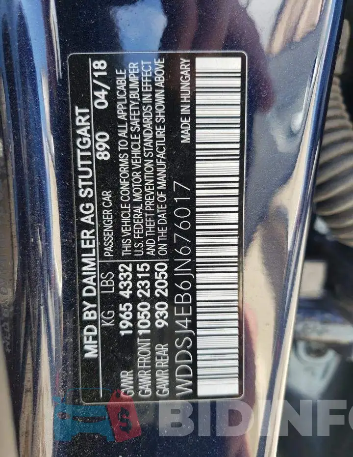 WDDSJ4EB6JN676017 Photo# 12