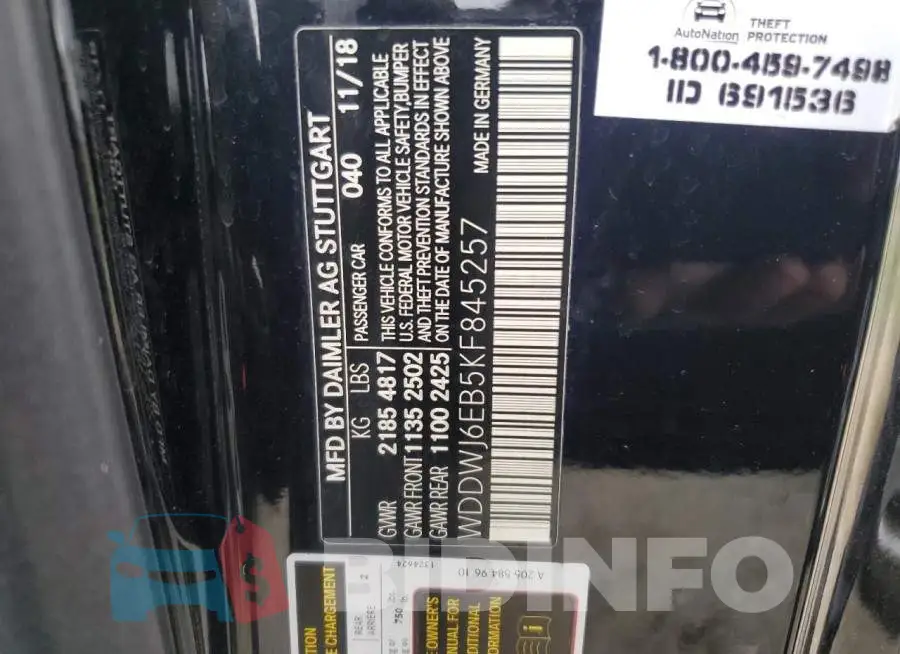 WDDWJ6EB5KF845257 Photo# 12