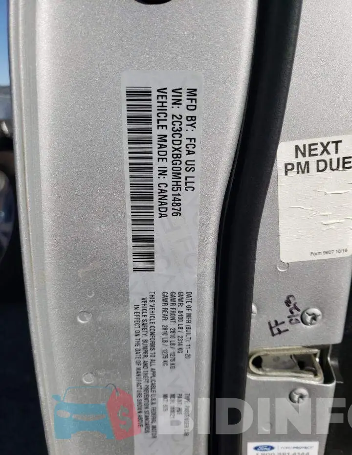 2C3CDXBG0MH514876 Photo# 13