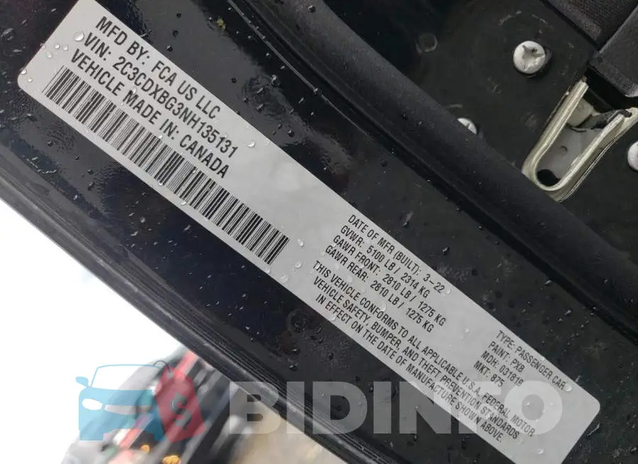 2C3CDXBG3NH135131 Photo# 12