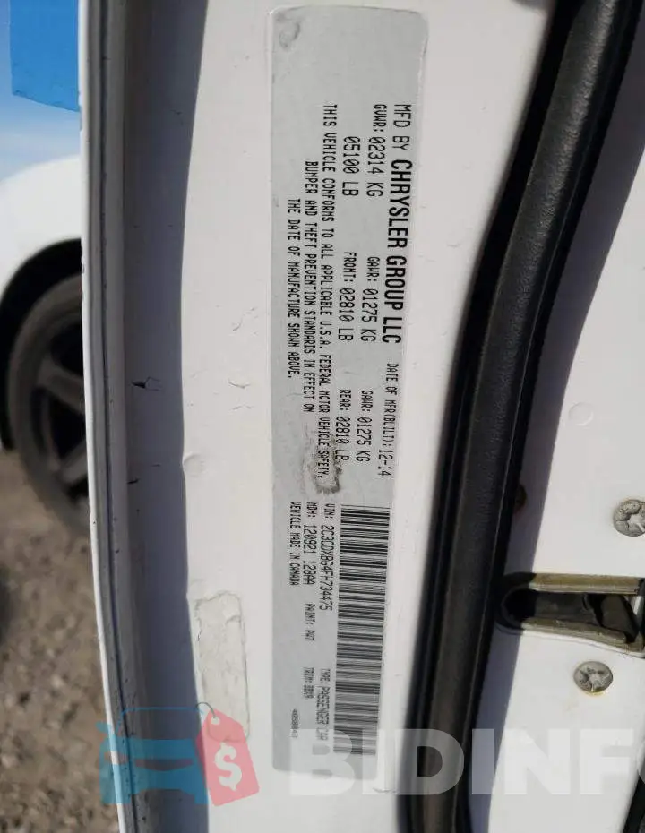 2C3CDXBG4FH734475 Photo# 14